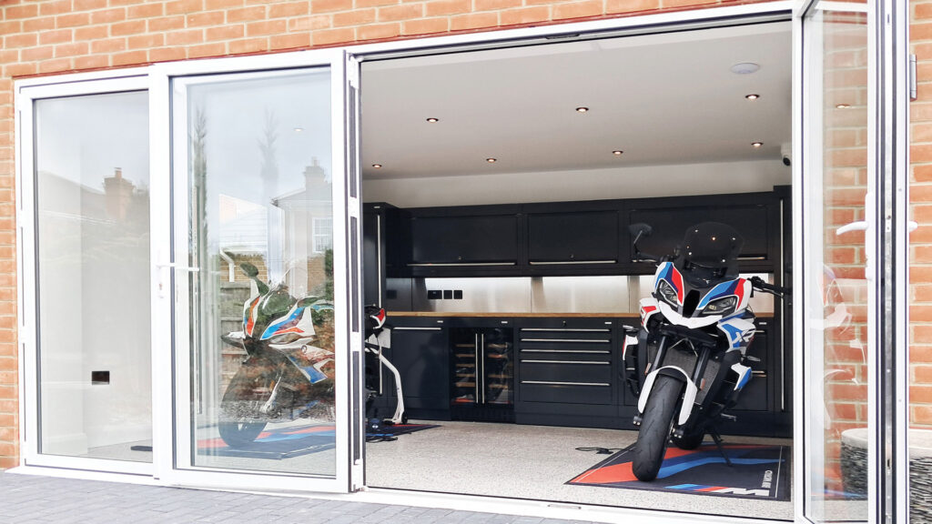 External view of completed garage installation