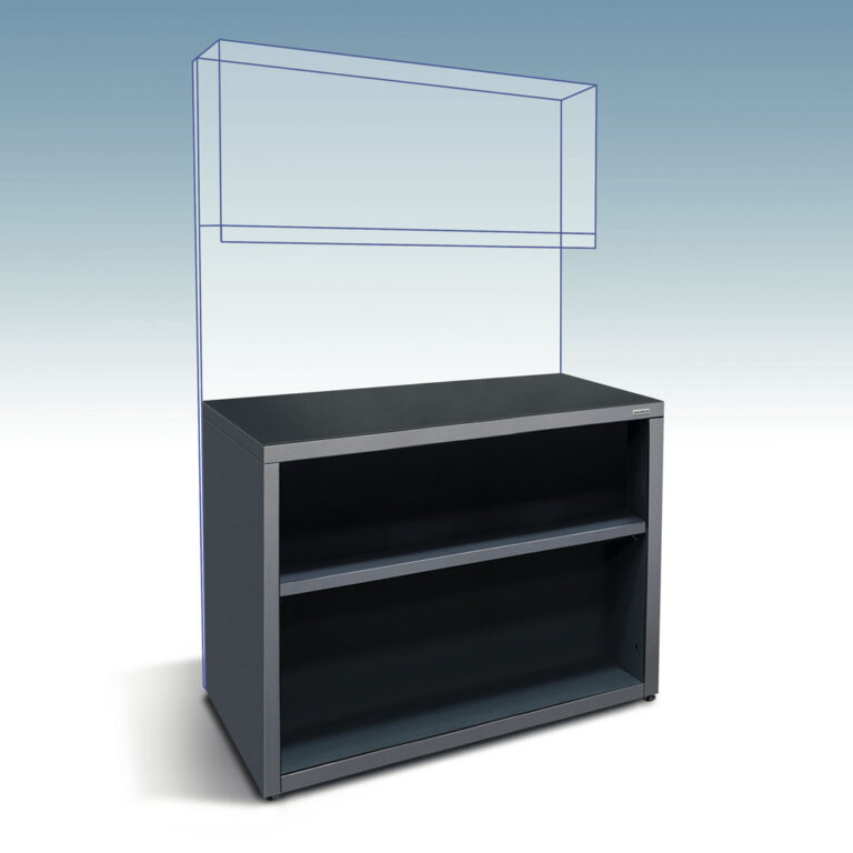 Large open front cupboard storage unit