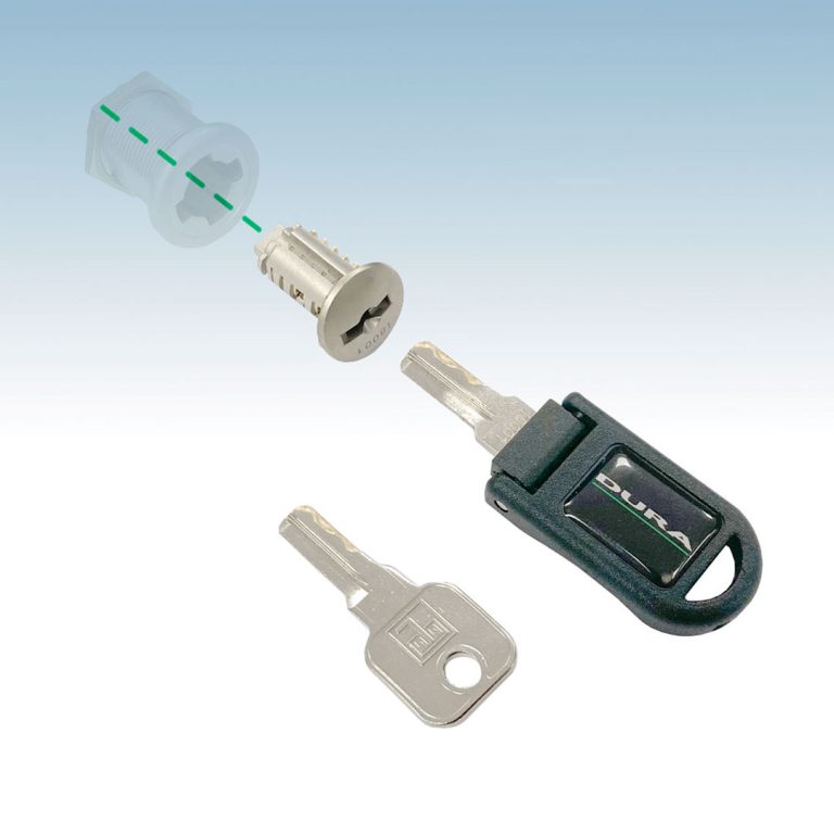 LH002 - Lock for Dura cabinet with keys - Lehmann 18 Series Lock Cylinder 2x Keys